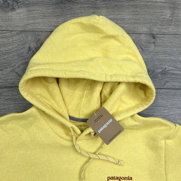 Patagonia Hoodie Sz Small Mens Sz M Womens Fitz Roy Icon Uprisal Milled Yellow - Picture 3 of 13